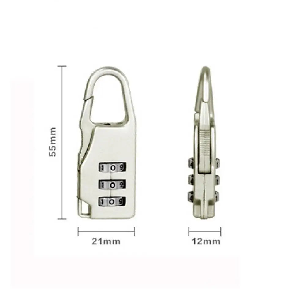 Mini 3 Digit Dial Resettable Travel Luggage Lock Suitcase Backpack Padlock Secure