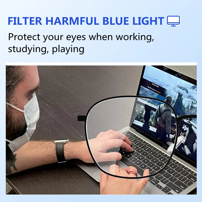 KOCOLIOR Pure Titanium Anti Blue Light Reading Glasses Diopter +1.0 to +4.0