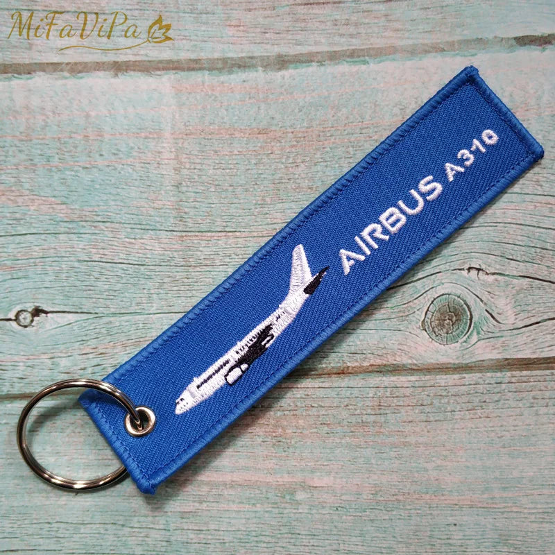 Cessna Embroidered Aviation Keychain Split Ring Pilot Key Ring Phone Strap Gift Accessory Chain