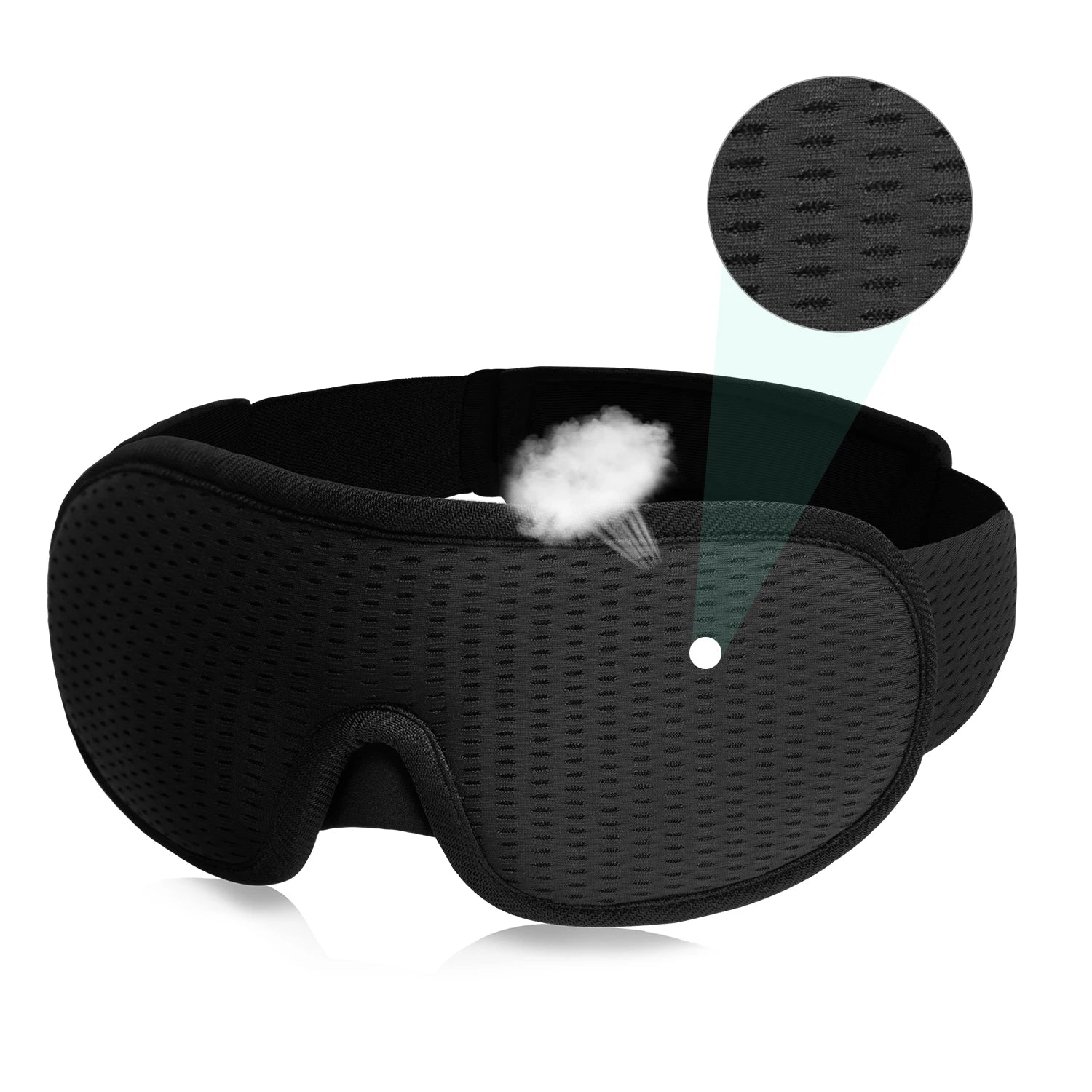 3D Sleeping Mask Soft Padded Blackout Eye Shade Blindfold for Travel & Night Sleep Comfort