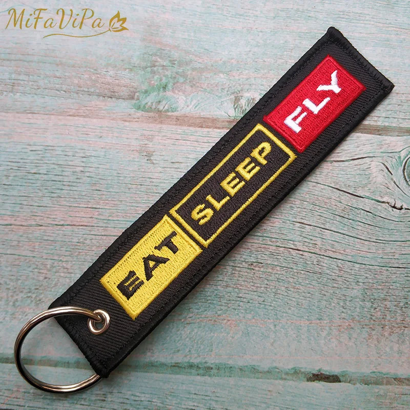 Cessna Embroidered Aviation Keychain Split Ring Pilot Key Ring Phone Strap Gift Accessory Chain