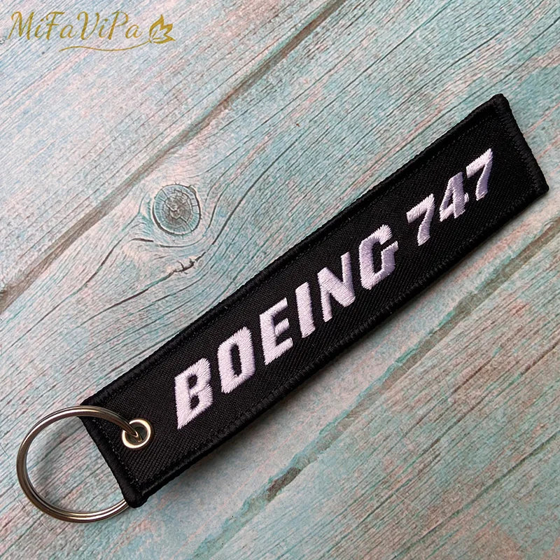 Cessna Embroidered Aviation Keychain Split Ring Pilot Key Ring Phone Strap Gift Accessory Chain