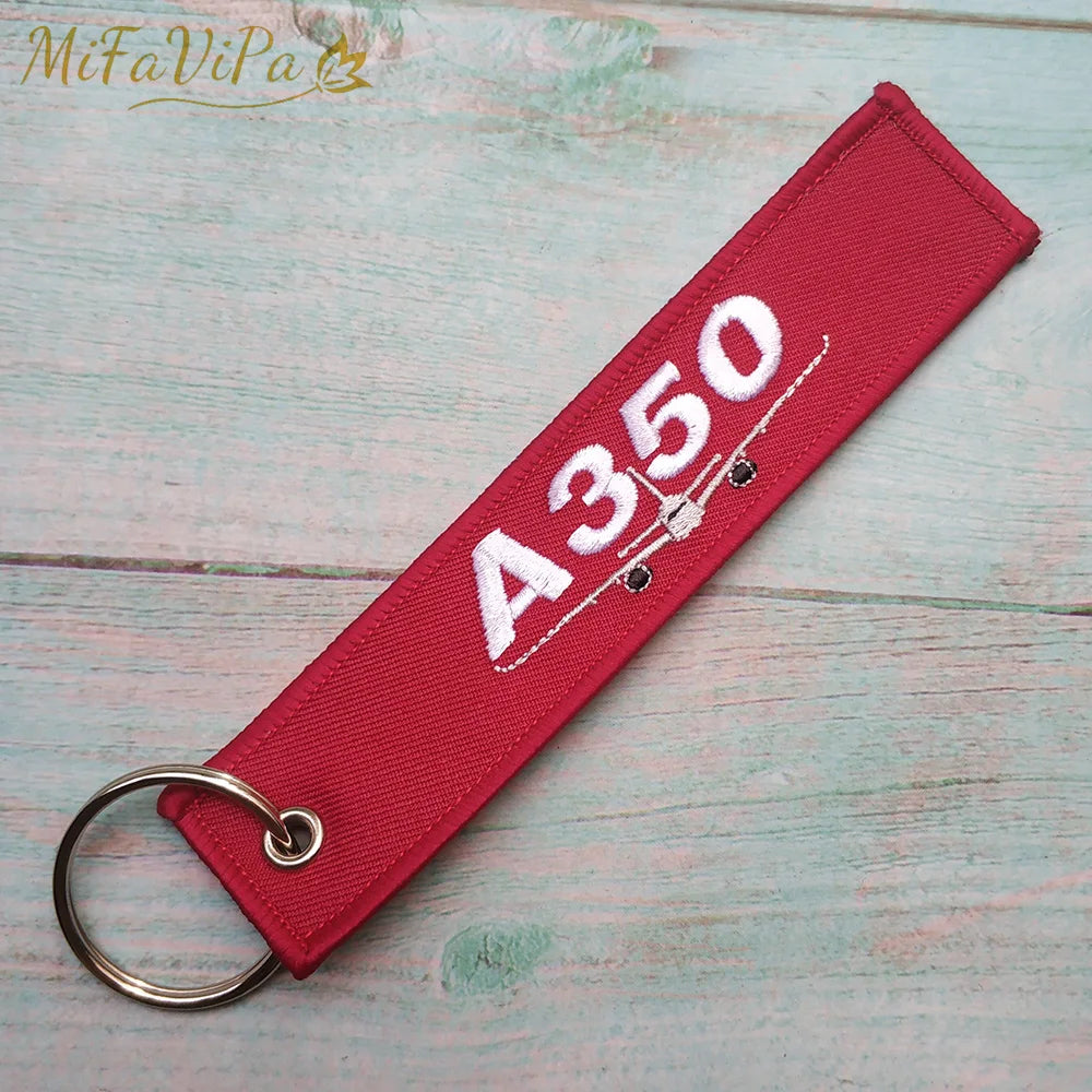 Cessna Embroidered Aviation Keychain Split Ring Pilot Key Ring Phone Strap Gift Accessory Chain