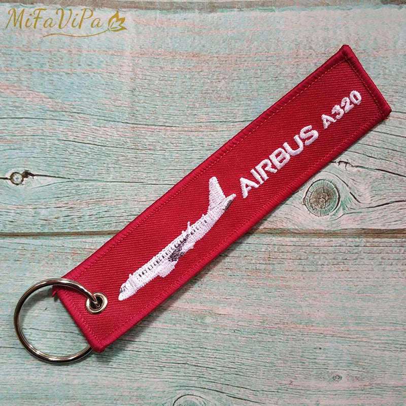 Cessna Embroidered Aviation Keychain Split Ring Pilot Key Ring Phone Strap Gift Accessory Chain