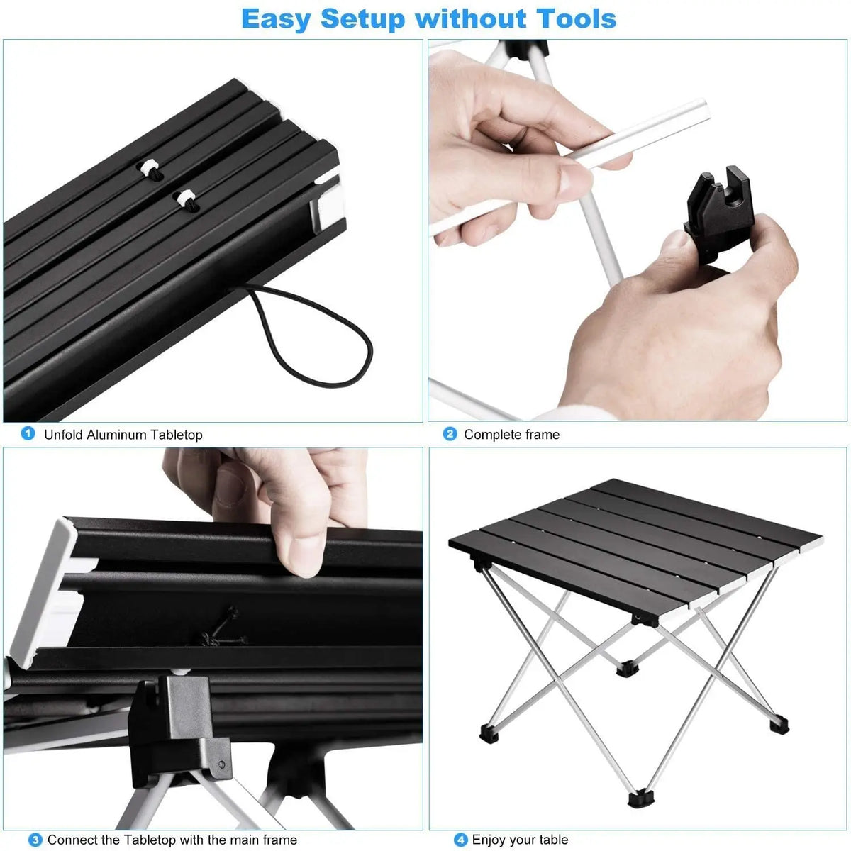 AZULBLANCO Ultralight Folding Camping Table Aluminium Outdoor Picnic BBQ Desk