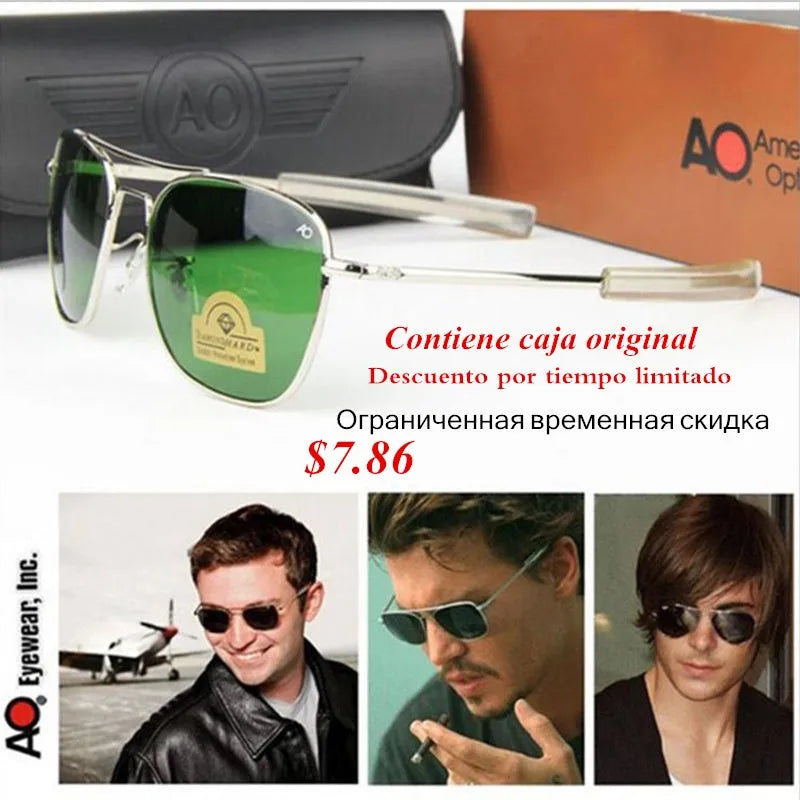 Aviation Sunglasses UV400 Glass Lenses Alloy Frame Pilot Style Driving Sunglasses for Men and Women