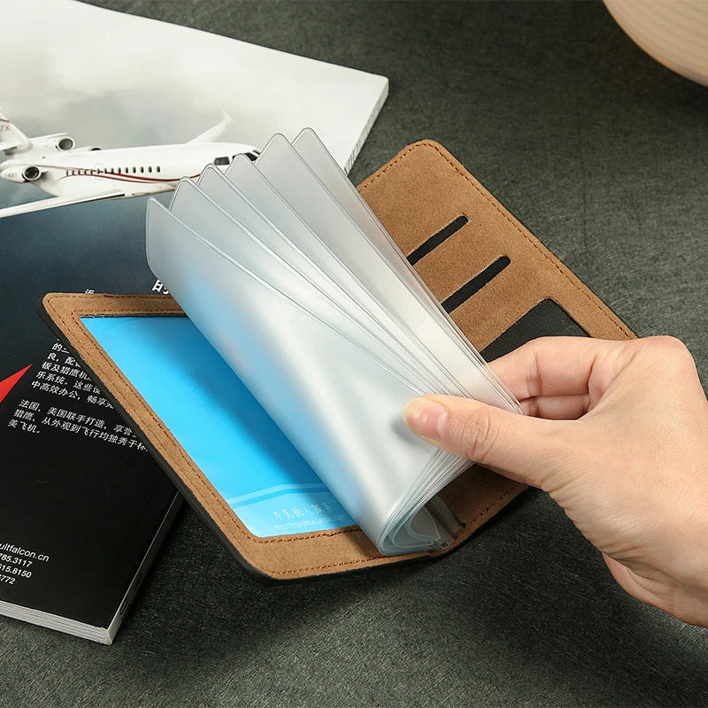 Pilot Licence and Credit Card Holder PU Leather Crew ID Folder for Flight and Aviation Use