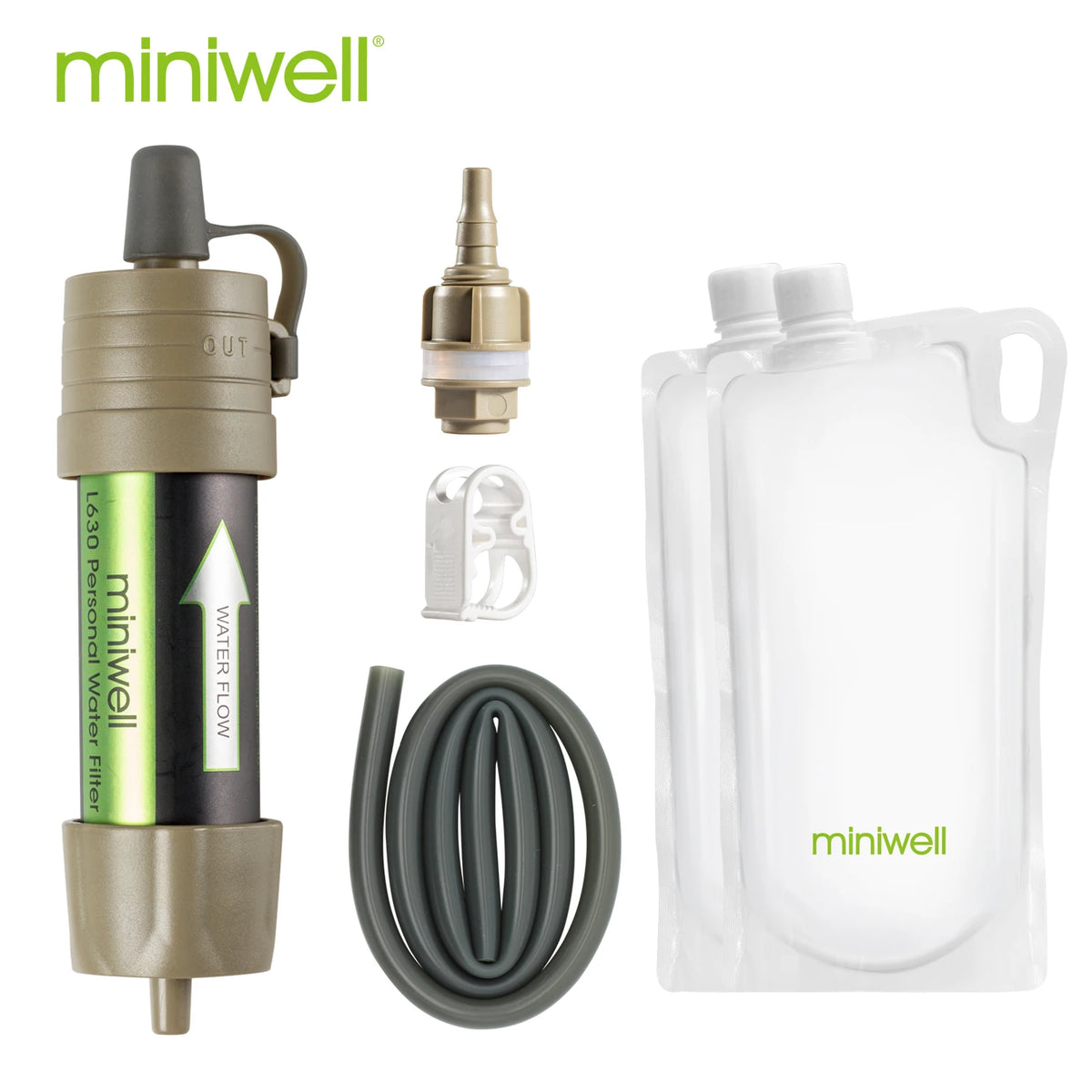 Personal Water Filter Straw Camping Survival Purifier 0.1 Micron Outdoor Emergency Hydration Tool