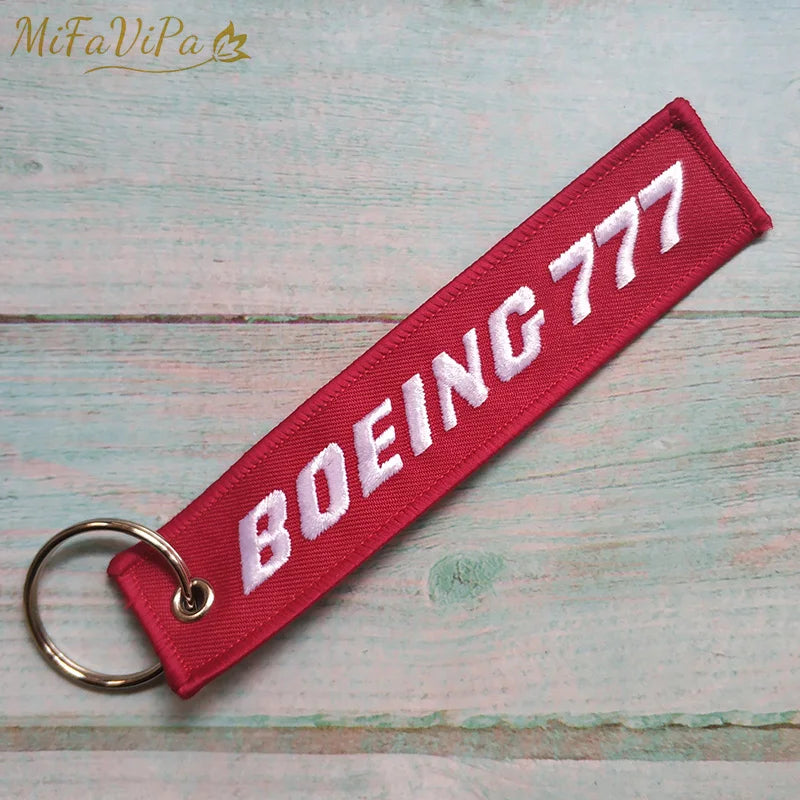 Cessna Embroidered Aviation Keychain Split Ring Pilot Key Ring Phone Strap Gift Accessory Chain