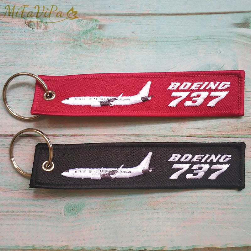 Cessna Embroidered Aviation Keychain Split Ring Pilot Key Ring Phone Strap Gift Accessory Chain
