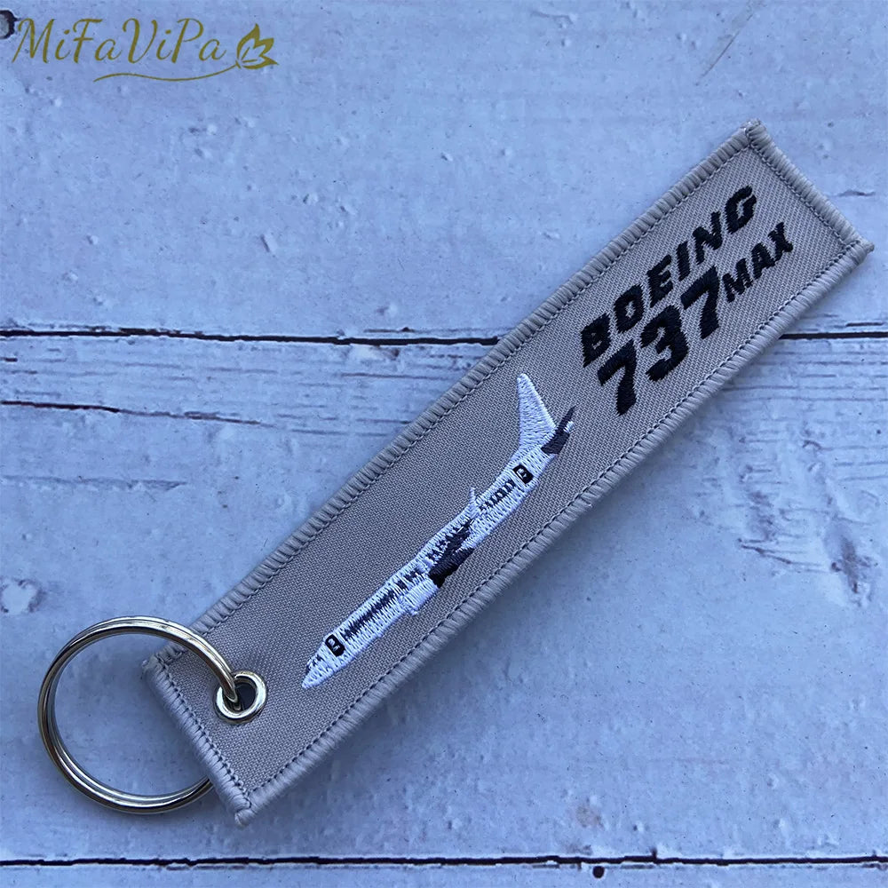 Cessna Embroidered Aviation Keychain Split Ring Pilot Key Ring Phone Strap Gift Accessory Chain