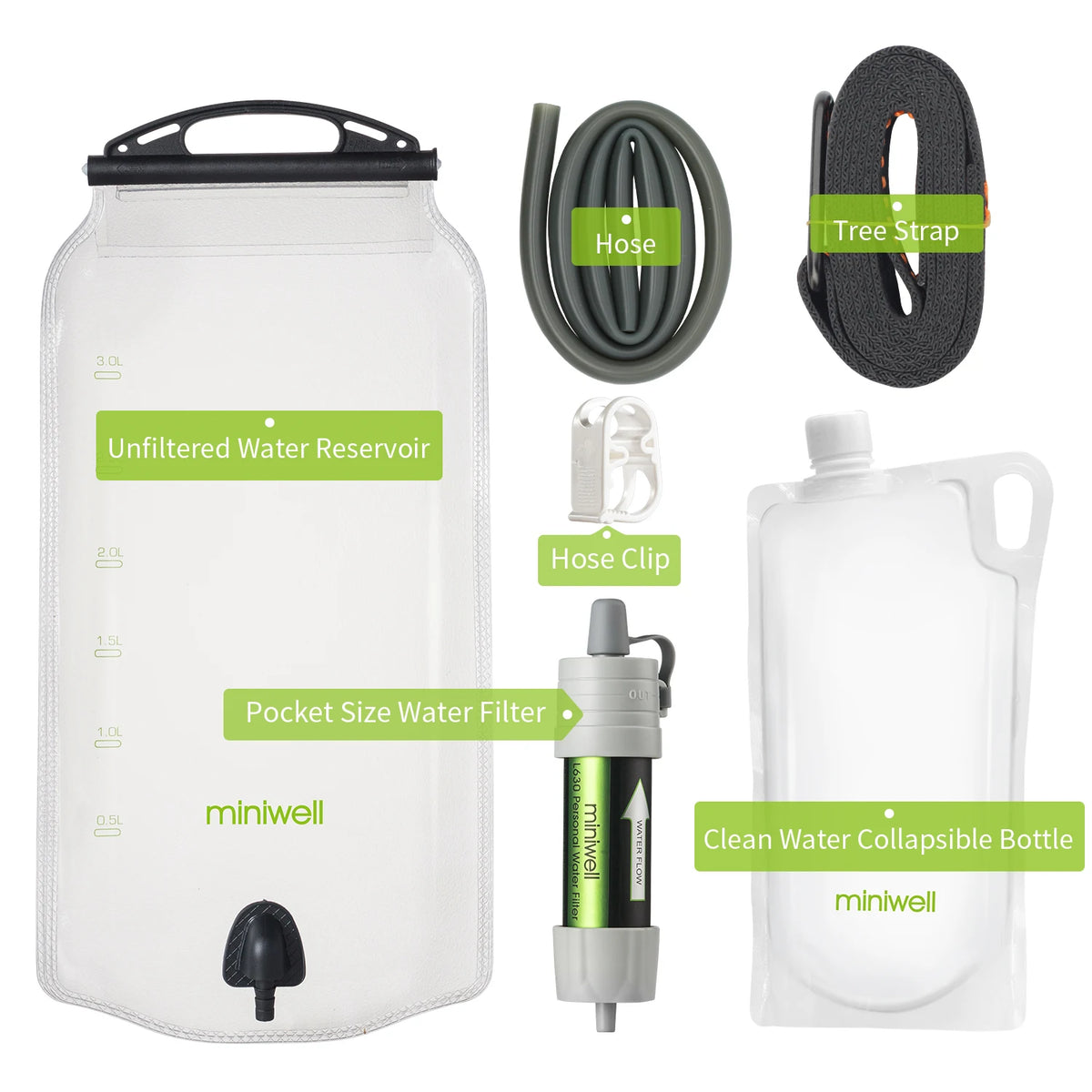 Personal Water Filter Straw Camping Survival Purifier 0.1 Micron Outdoor Emergency Hydration Tool