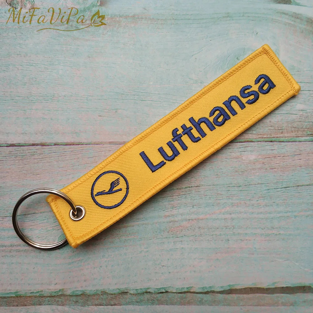 Cessna Embroidered Aviation Keychain Split Ring Pilot Key Ring Phone Strap Gift Accessory Chain