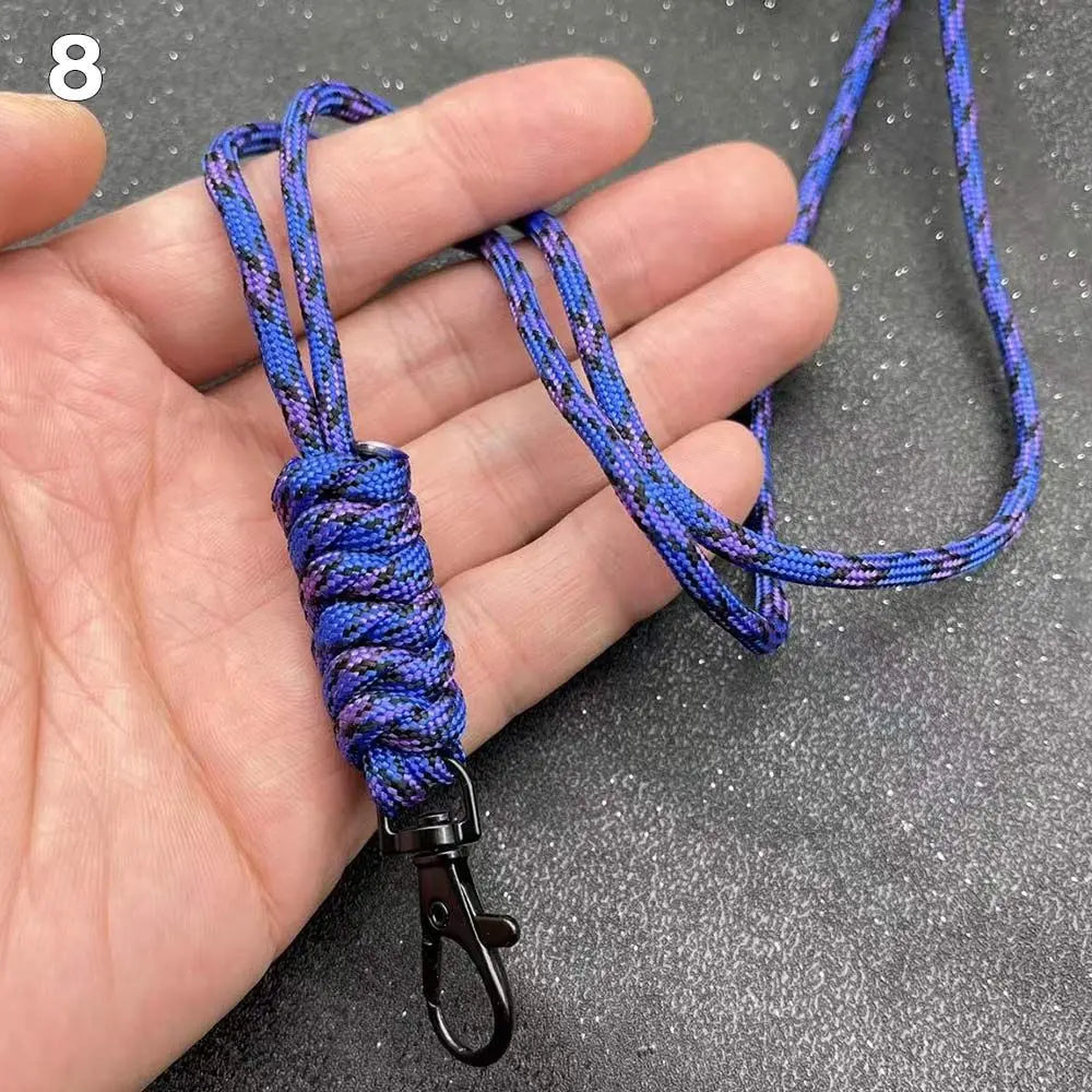 Paracord Survival Keychain with Rotatable Buckle Emergency Lanyard Backpack Key Ring Tool
