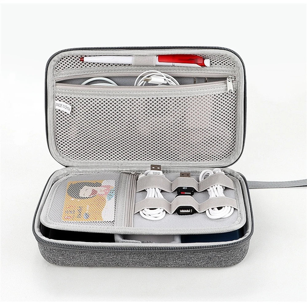 Large Capacity Travel Electronics Organizer EVA Hard Case Cable