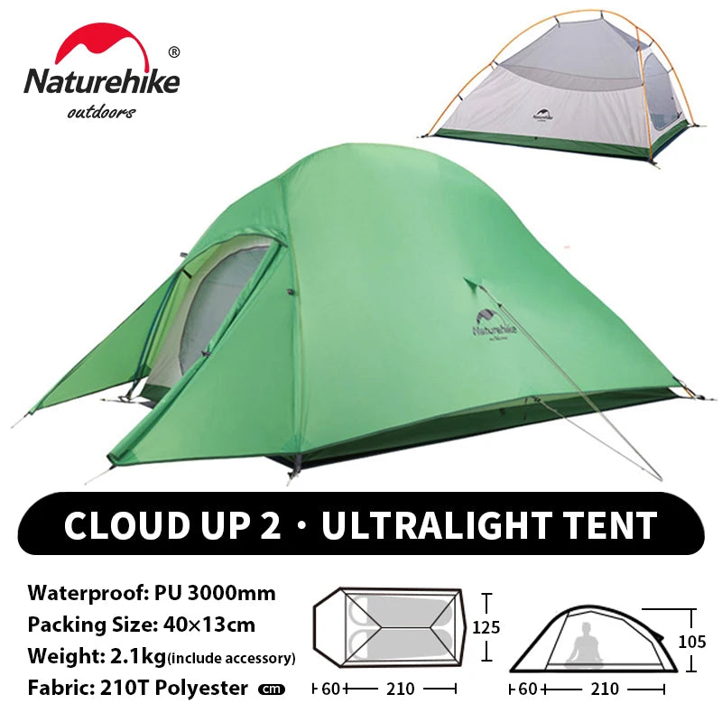 NATUREHIKE Cloud Up Ultralight 1 2 3 Person Waterproof Camping Hiking Backpacking Tent