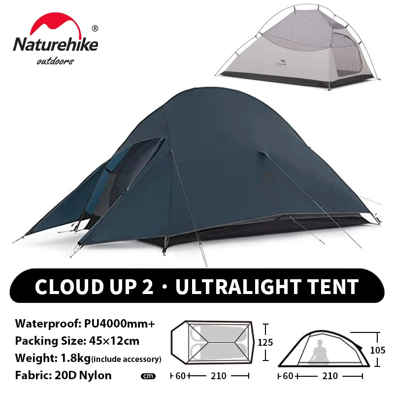 NATUREHIKE Cloud Up Ultralight 1 2 3 Person Waterproof Camping Hiking Backpacking Tent