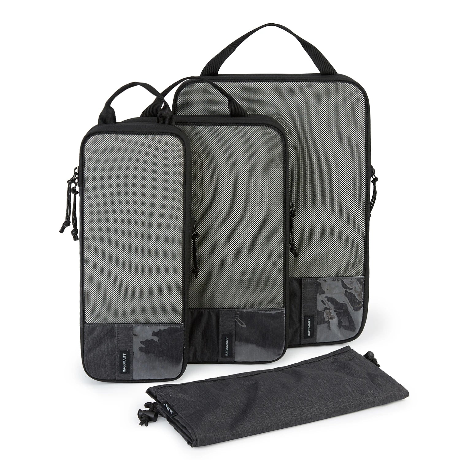 BAGSMART Compression Packing Cubes Set of 6 Lightweight Luggage Organiser for Travel Suitcases