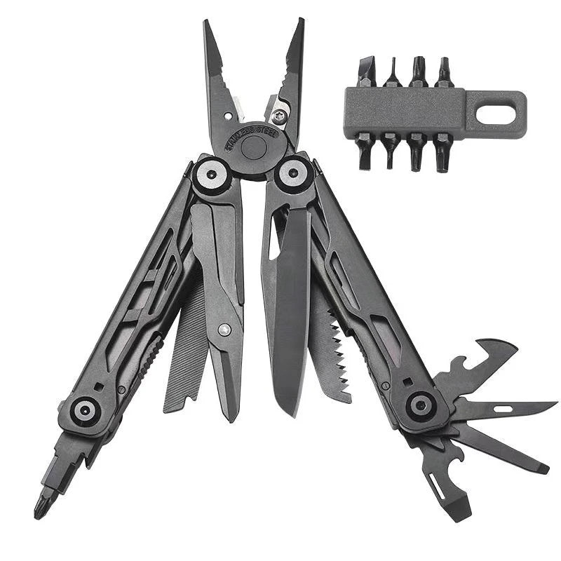 25 in 1 Multitool Pliers Pocket Knife with Screwdriver Bits Portable Camping Survival EDC Hand Tool