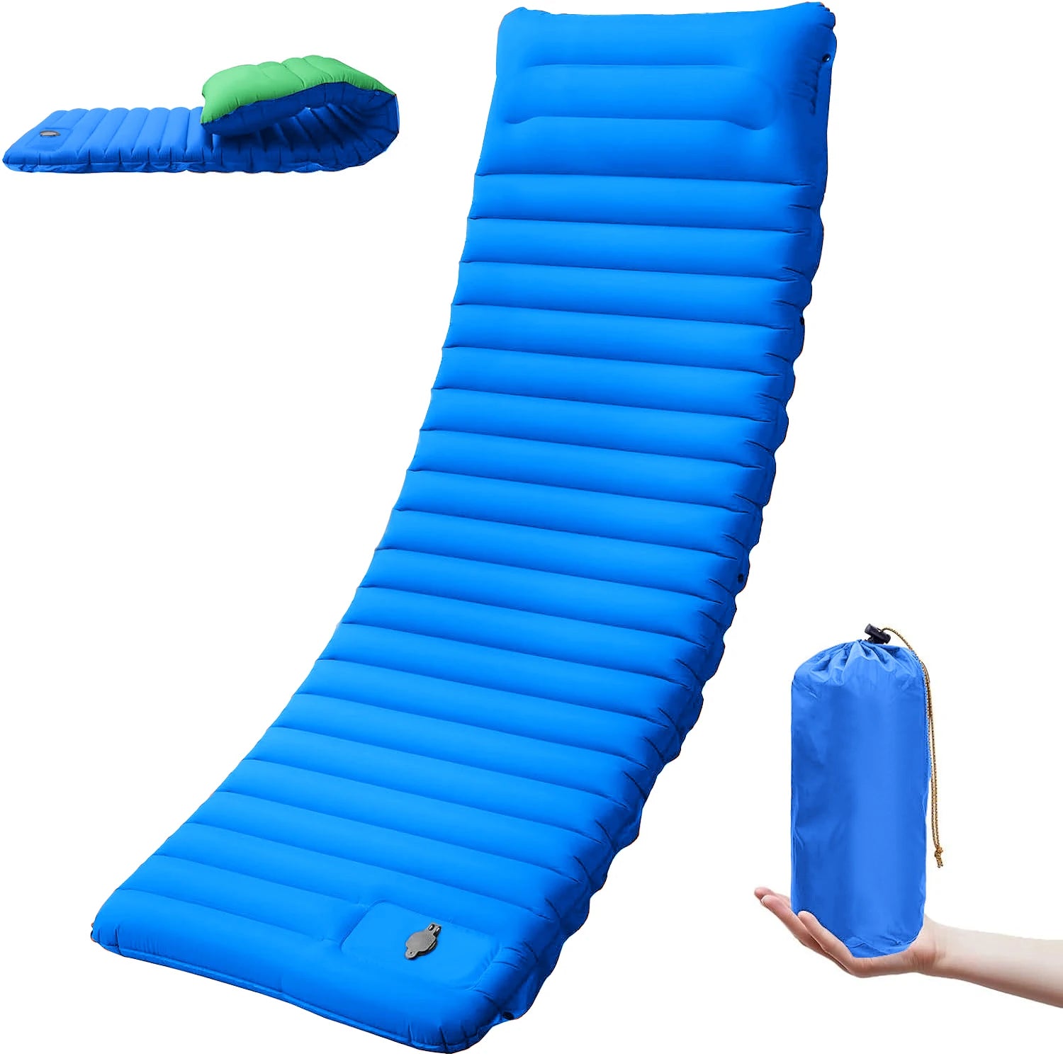 Extra Thick 4 Inch Self Inflating Camping Sleeping Pad with Built In Pump Hiking Air Mattress Bed