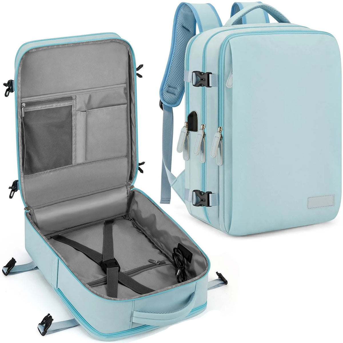 Travel Backpack 40x20x30 Cabin Size Waterproof Expandable Laptop Backpack with USB Port