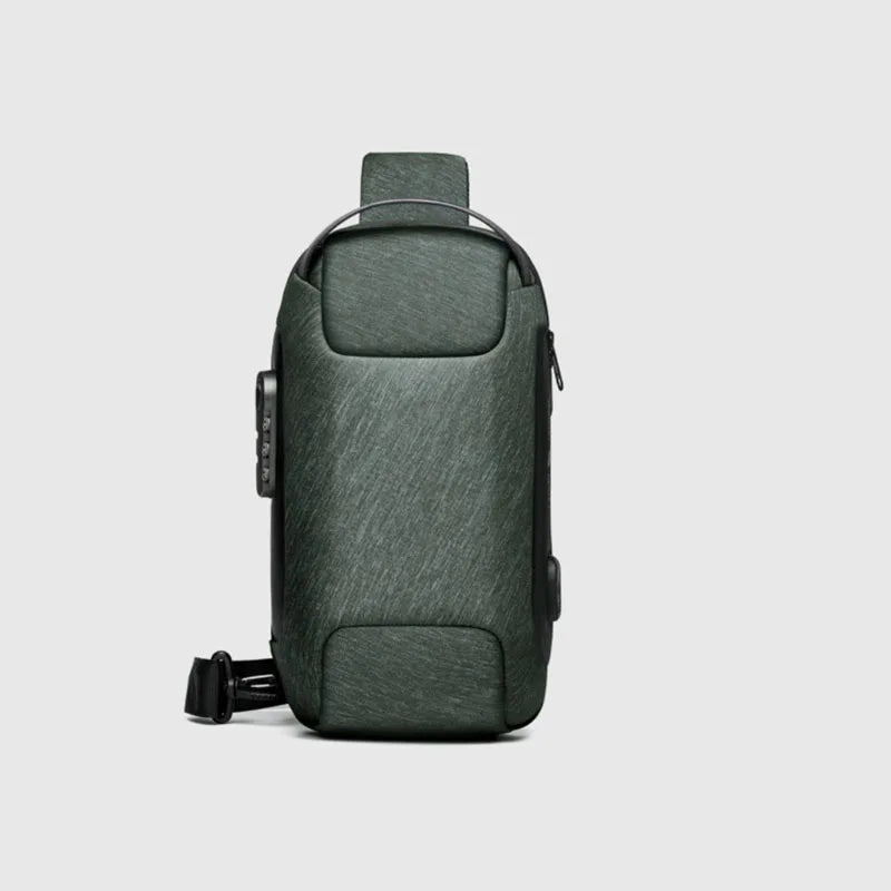 CLYINE USB Crossbody Bag Waterproof Anti Theft Oxford Chest Pack