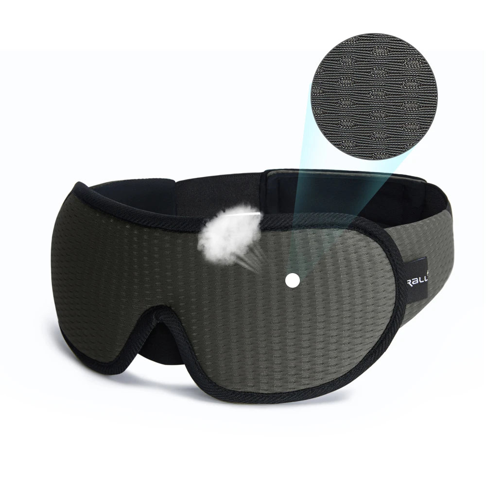 3D Sleeping Mask Soft Padded Blackout Eye Shade Blindfold for Travel & Night Sleep Comfort
