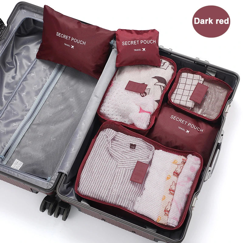 6 Piece Travel Packing Cube Set Clothes Storage Bags Luggage Organiser Suitcase Pouches Kit