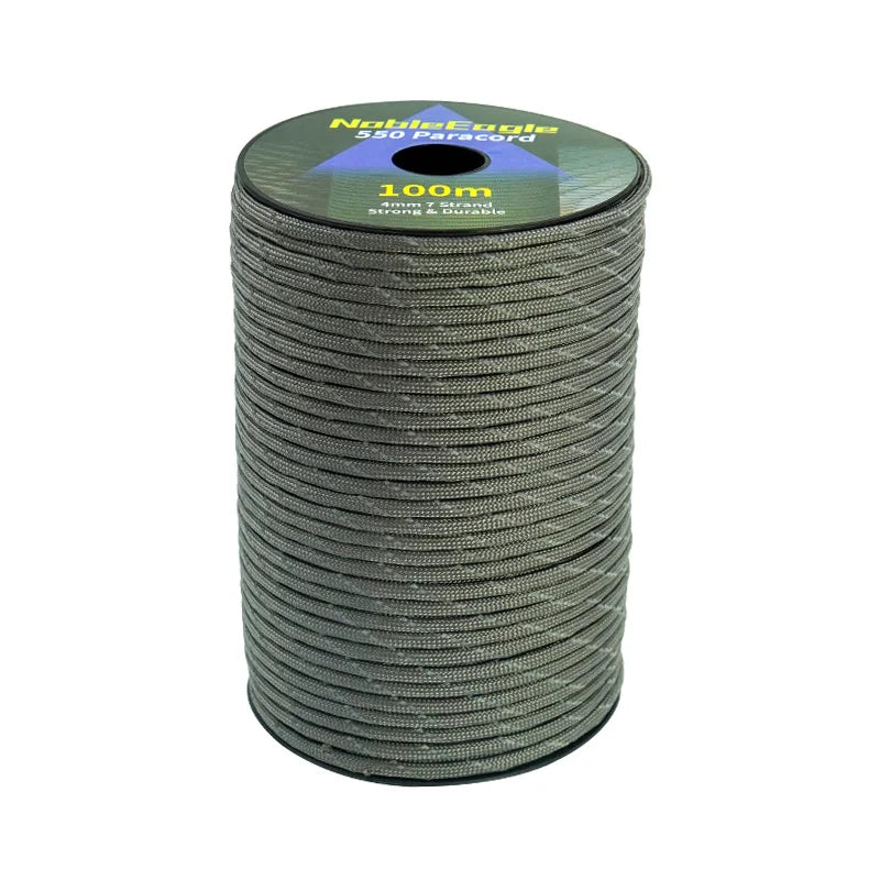 NOBLE EAGLE Reflective 550 Paracord 7 Strand 4mm Tactical Camping Tent Rope DIY Weaving Cord