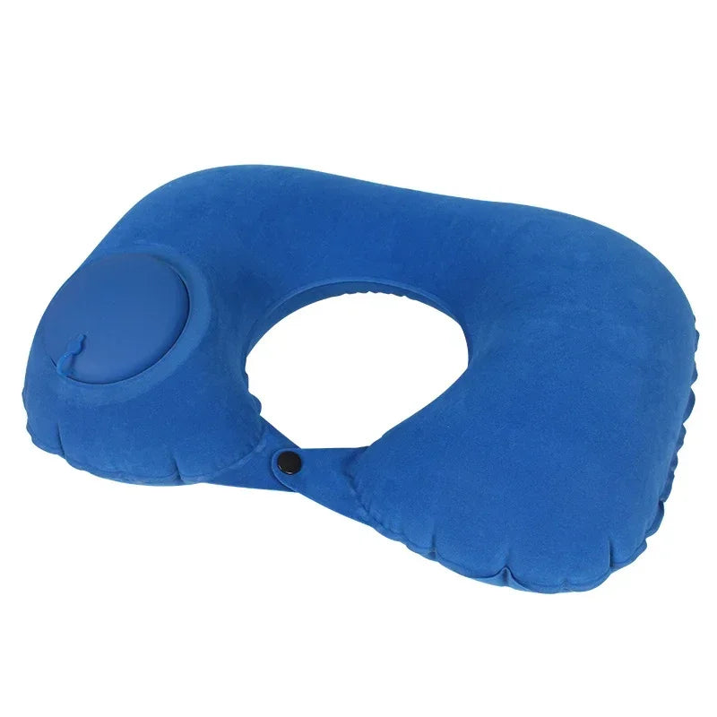 MYSTYBLOOM Inflatable U Shape Neck Travel Pillow Folding Airplane Train Car Headrest