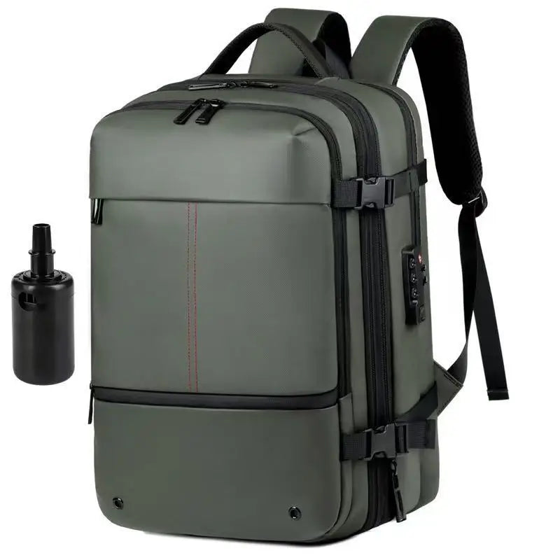 Vacuum Compression Laptop Backpack 17 Inch Expandable Travel Business School Hiking Bag