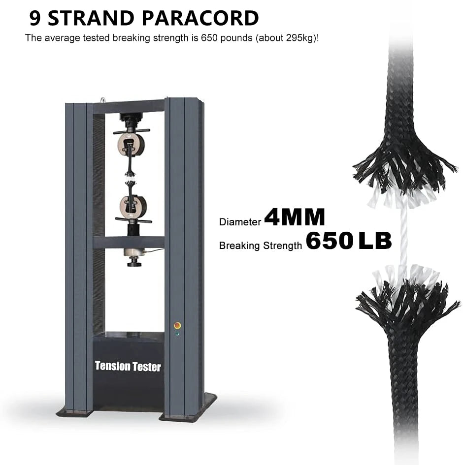 KEDIL 9 Core 650lb Paracord 4mm Tactical Survival Rope 5m 15m 31m for Camping DIY Lanyard