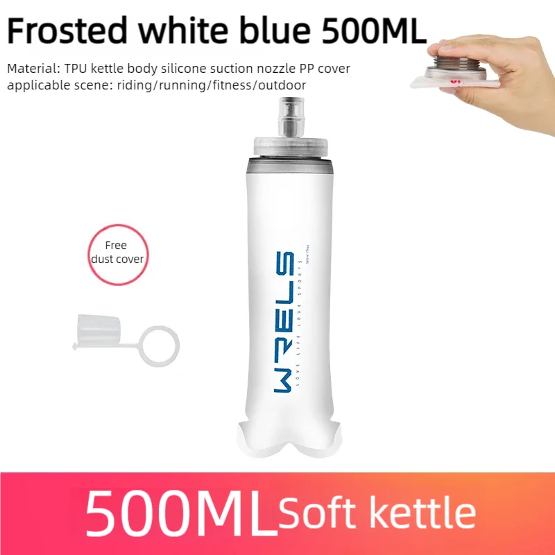 Collapsible Sports Water Bottle 500ml BPA Free Soft Flask for Running Hiking Camping Hydration