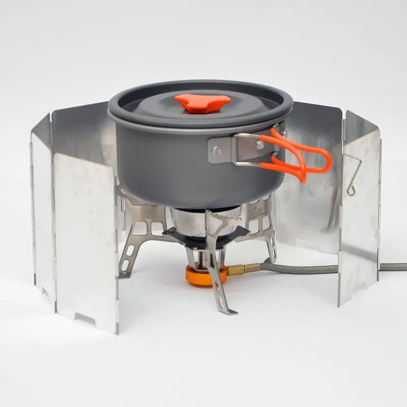 Folding Aluminium Camping Stove Wind Shield Windproof Screen for Outdoor Cooking 8, 9, 10 Plate