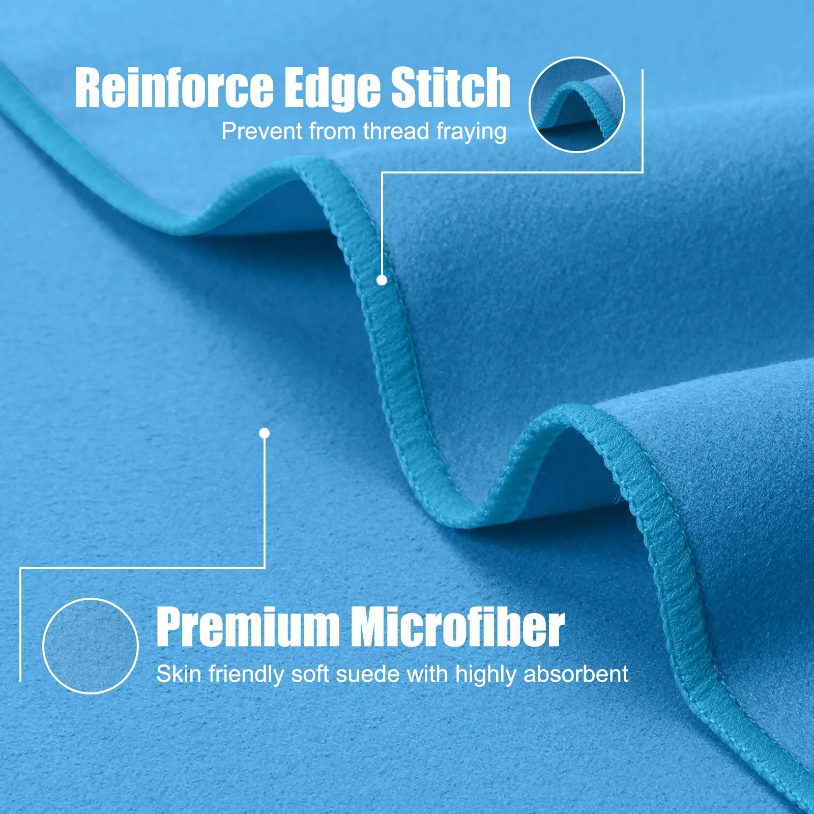DUTRIEUX Microfiber Quick Dry Gym Towel Silver Ion Odour Free Absorbent