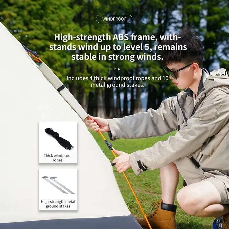 Outdoor Automatic Quick Opening Camping Tent 3-4 Person Rainproof Sunproof Portable Shelter