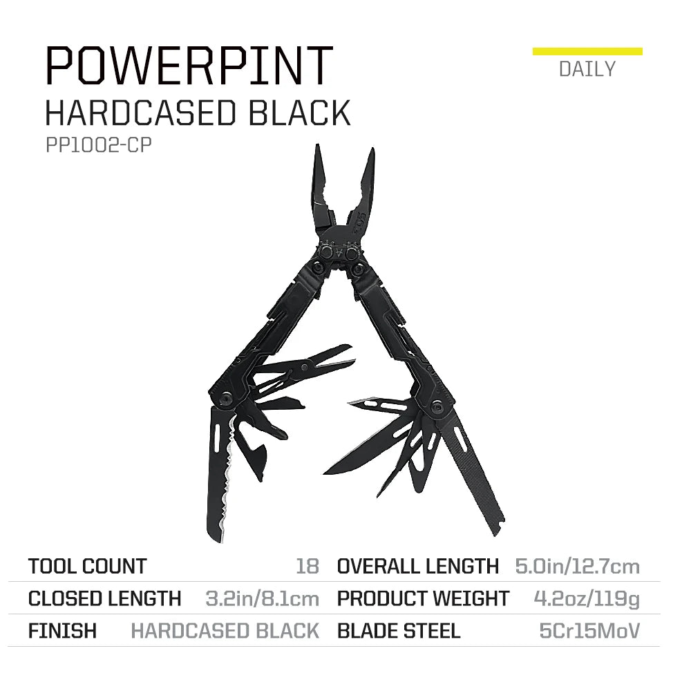 SOG PowerPint 18 in 1 Tactical Multi Tool Folding Pliers Knife EDC Pocket Camping Survival