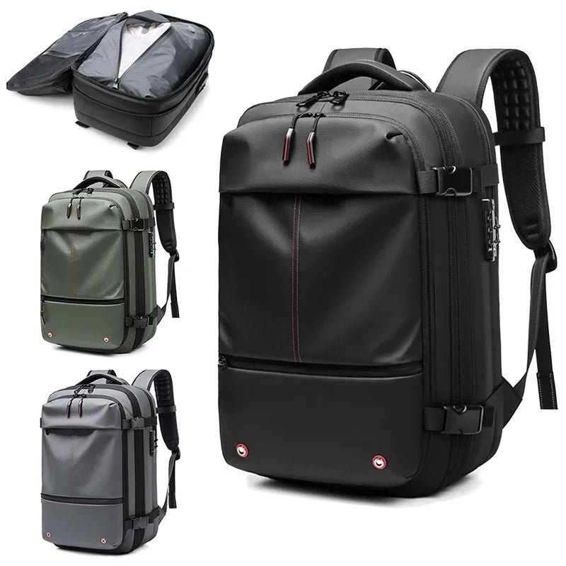 Vacuum Compression Laptop Backpack 17 Inch Expandable Travel Business School Hiking Bag