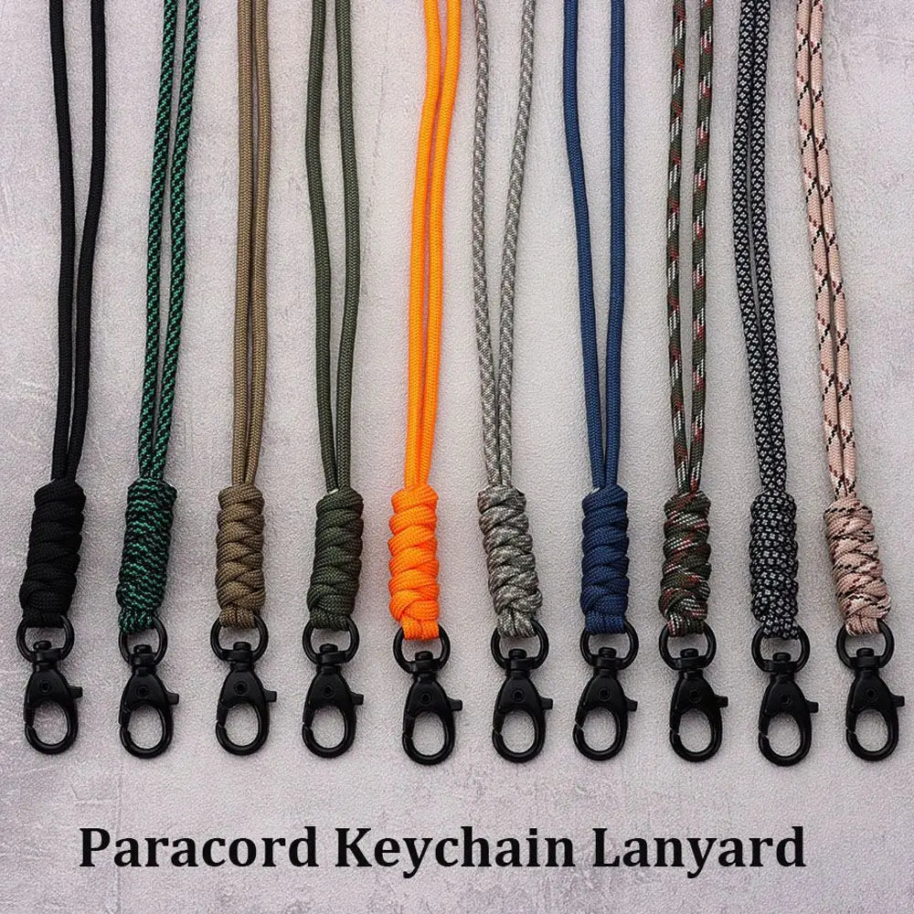 Paracord Survival Keychain with Rotatable Buckle Emergency Lanyard Backpack Key Ring Tool