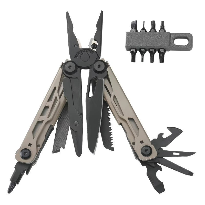 25 in 1 Multitool Pliers Pocket Knife with Screwdriver Bits Portable Camping Survival EDC Hand Tool