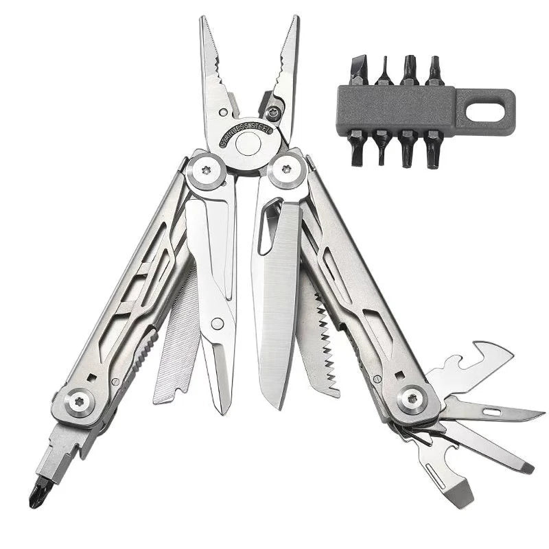 25 in 1 Multitool Pliers Pocket Knife with Screwdriver Bits Portable Camping Survival EDC Hand Tool