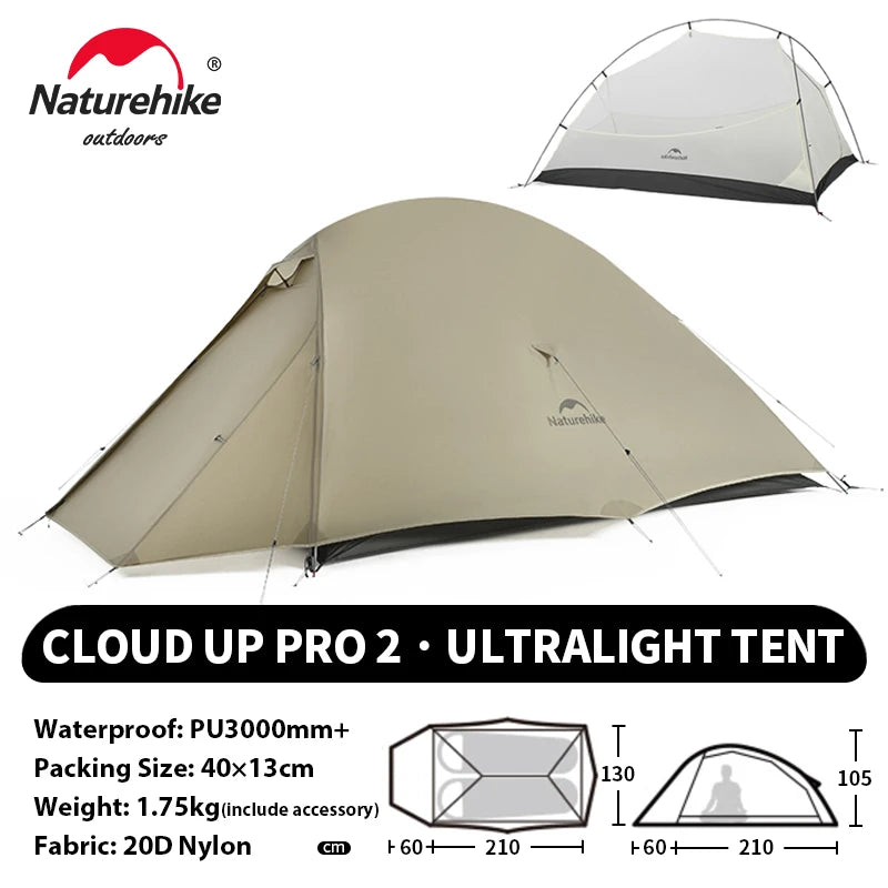 NATUREHIKE Cloud Up Ultralight 1 2 3 Person Waterproof Camping Hiking Backpacking Tent