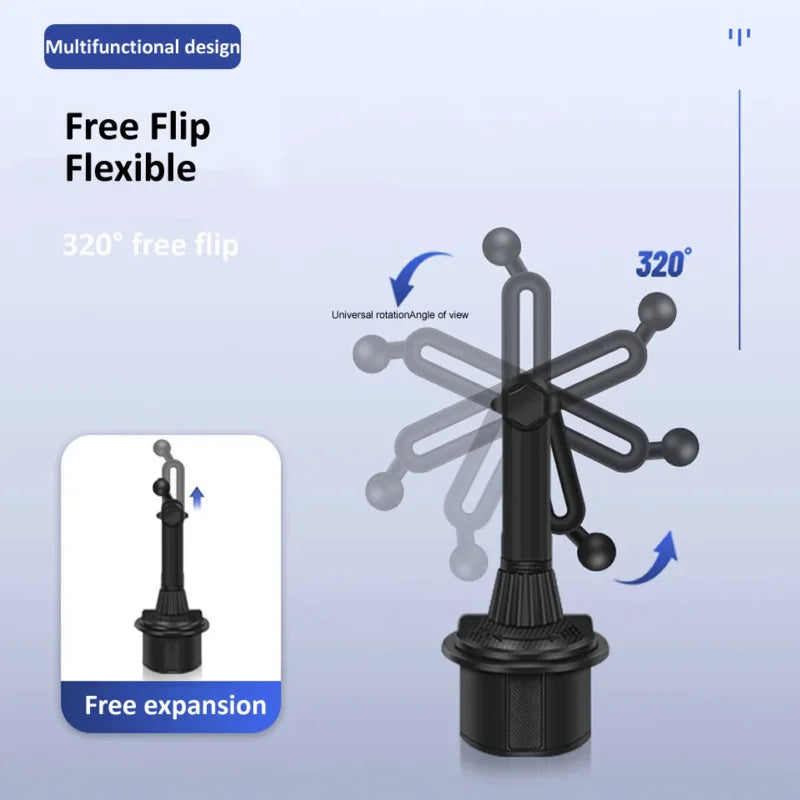 Universal Car Cup Tablet Stand Phone Holder for 4 to 11 Inch Smartphones and iPad Devices