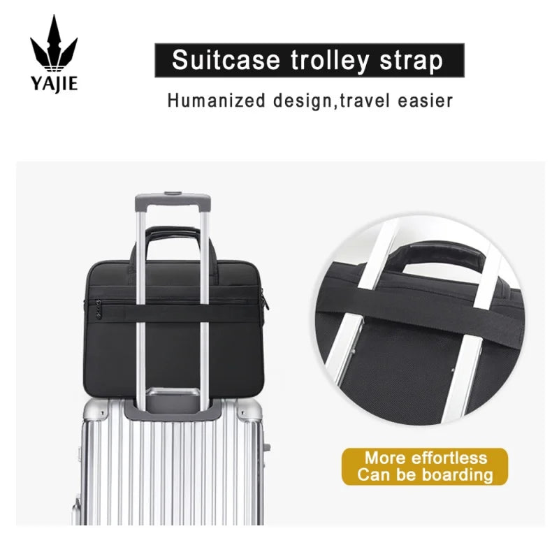 Large Capacity Laptop Briefcase 17 Inch Canvas Business Shoulder Messenger Work Travel Bag