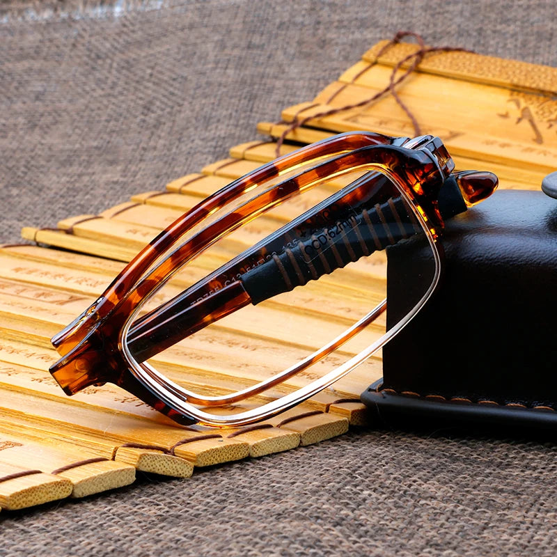 Ultralight Folding Reading Glasses TR90 Frame Portable Slim Presbyopia Spectacles Case Design