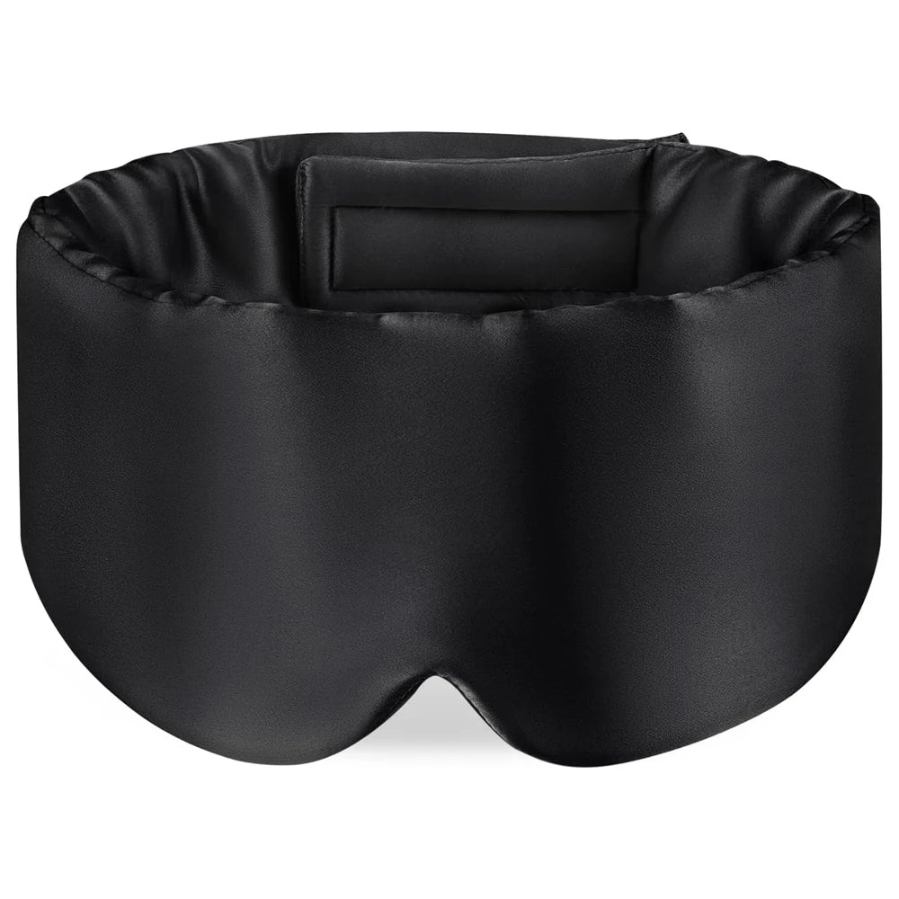 100% Mulberry Silk Sleep Mask Soft Padded Blackout Eyemask Travel Sleeping Aid Light Blocking