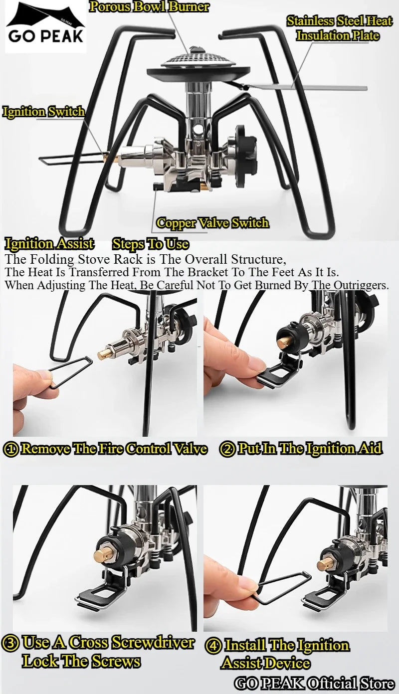 Spider Folding Camping Gas Stove Butane Burner Portable Outdoor Cooking BBQ Hiking Backpacking
