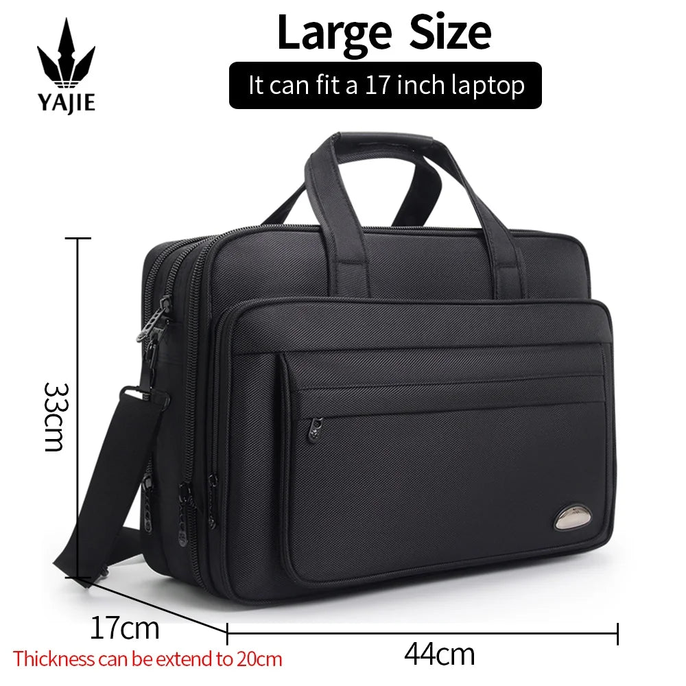 Large Capacity Laptop Briefcase 17 Inch Canvas Business Shoulder Messenger Work Travel Bag