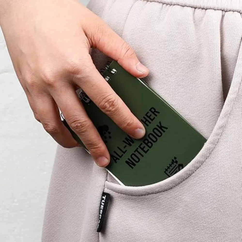 Waterproof Tactical Pocket Notebook Spiral Memo Pad Lined Pages Cockpit Outdoor Office School Journal