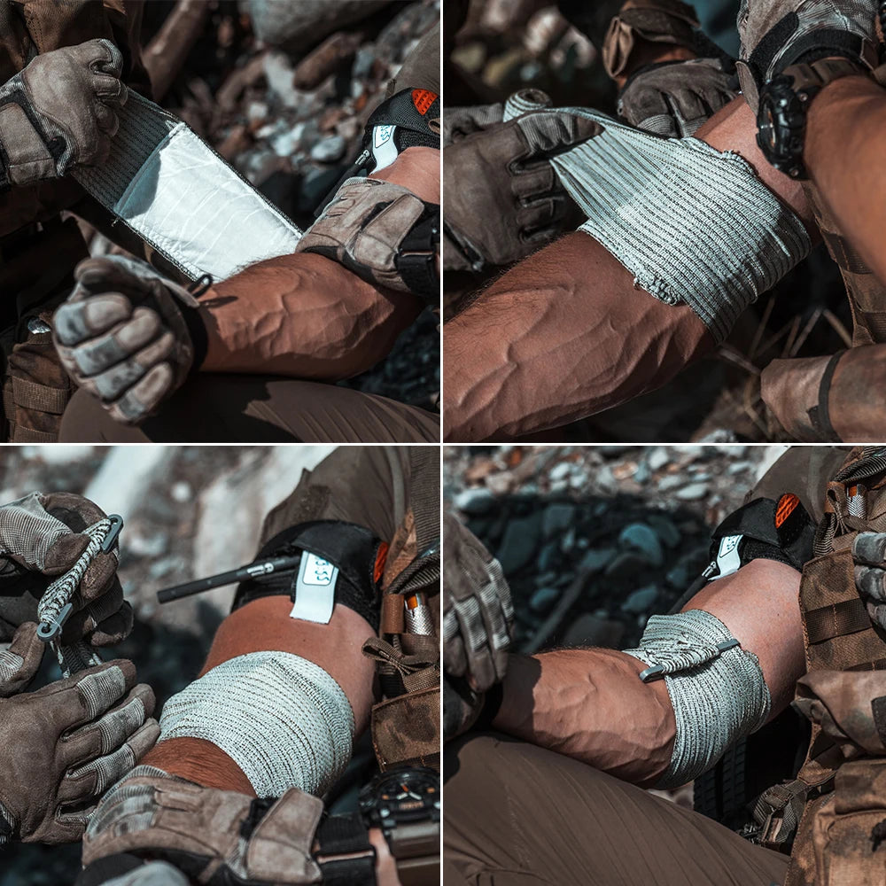 RHINO RESCUE 4in 6in Emergency Pressure Bandage High Elasticity Vacuum Packed Dressing IFAK Kit